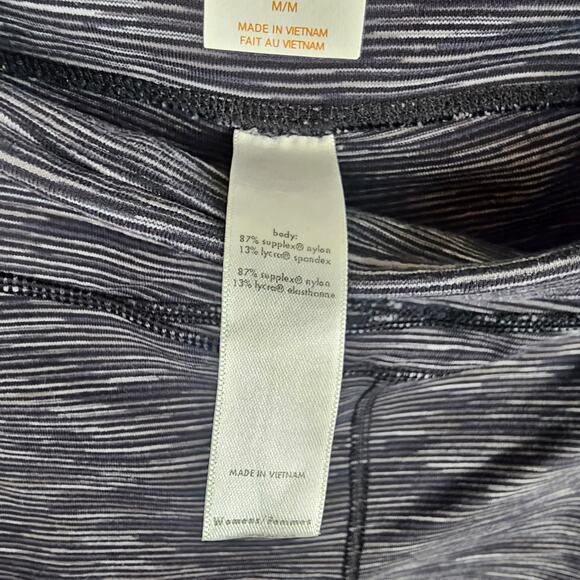 Lucy Powermax Hatha Collection Cropped Leggings Women’s M Gray Striped Yoga Gym - Picture 3 of 4